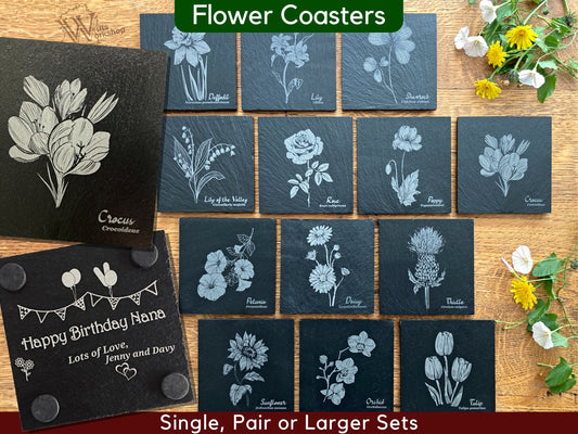 Flower Slate Coasters